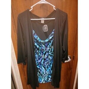 Myth Black Women's Top Sz 1X NWT